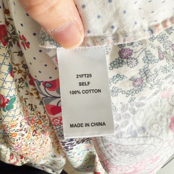 Hunter Bell Multicolor Patchwork Print Long Sleeve Blouse Women's Size Small EUC - Picture 7 of 8